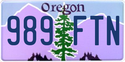 OR license plate 989FTN