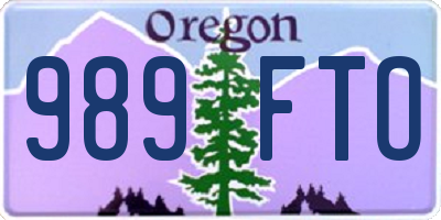 OR license plate 989FTO