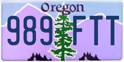 OR license plate 989FTT