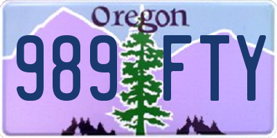 OR license plate 989FTY