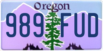 OR license plate 989FUD