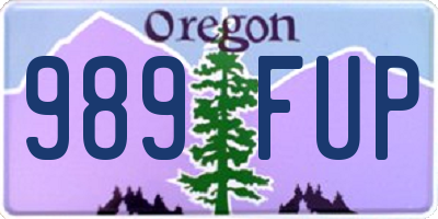 OR license plate 989FUP