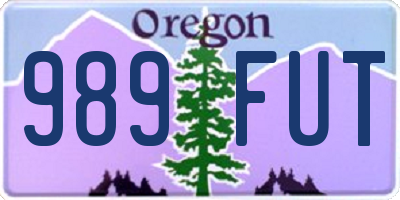 OR license plate 989FUT