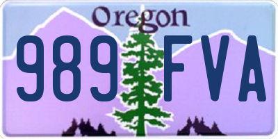 OR license plate 989FVA