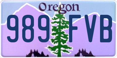 OR license plate 989FVB