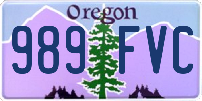 OR license plate 989FVC