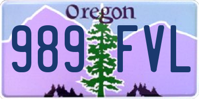 OR license plate 989FVL