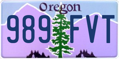 OR license plate 989FVT