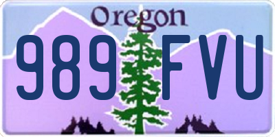OR license plate 989FVU