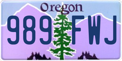 OR license plate 989FWJ