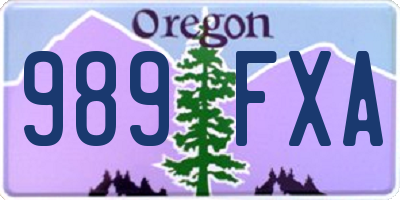 OR license plate 989FXA