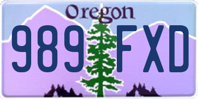 OR license plate 989FXD
