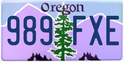 OR license plate 989FXE