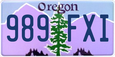 OR license plate 989FXI