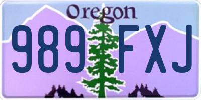 OR license plate 989FXJ