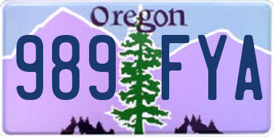 OR license plate 989FYA