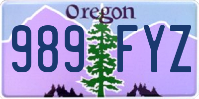 OR license plate 989FYZ