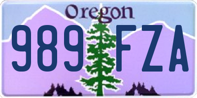 OR license plate 989FZA