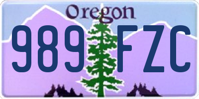 OR license plate 989FZC