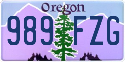 OR license plate 989FZG