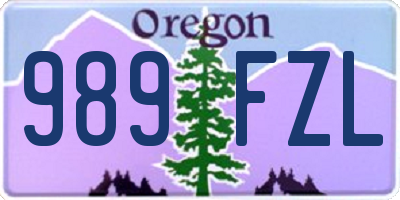 OR license plate 989FZL