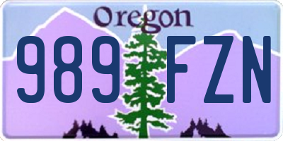 OR license plate 989FZN