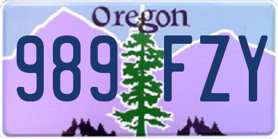 OR license plate 989FZY
