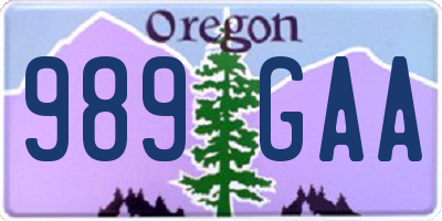 OR license plate 989GAA
