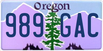 OR license plate 989GAC