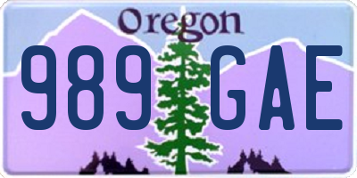 OR license plate 989GAE