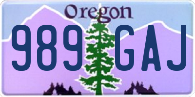 OR license plate 989GAJ