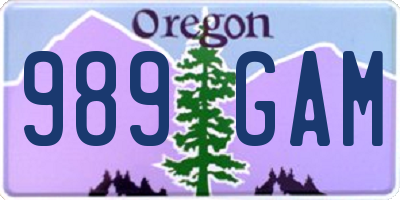 OR license plate 989GAM