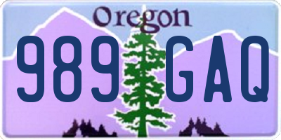 OR license plate 989GAQ
