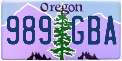 OR license plate 989GBA