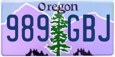 OR license plate 989GBJ