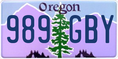 OR license plate 989GBY
