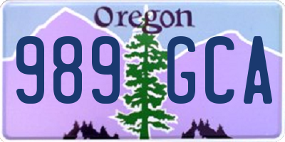 OR license plate 989GCA
