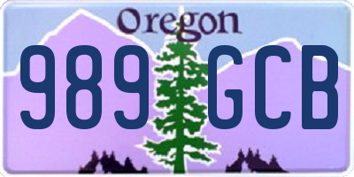 OR license plate 989GCB