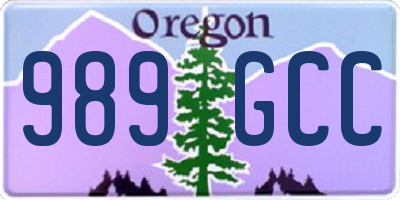OR license plate 989GCC