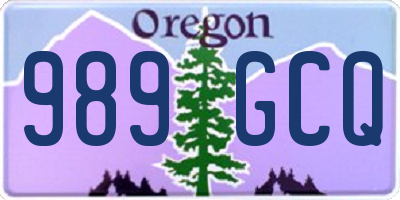 OR license plate 989GCQ