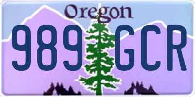 OR license plate 989GCR