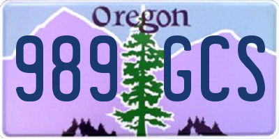 OR license plate 989GCS