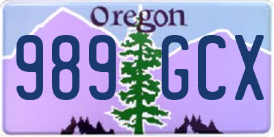 OR license plate 989GCX