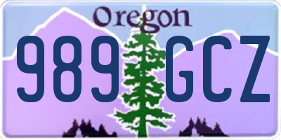 OR license plate 989GCZ