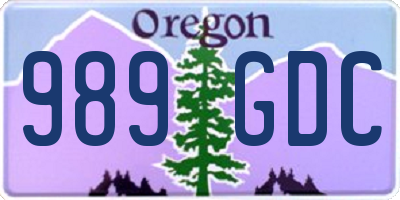 OR license plate 989GDC