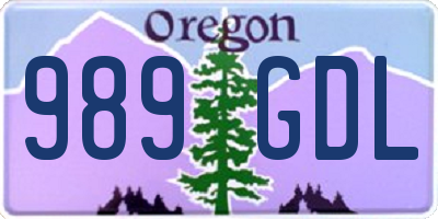 OR license plate 989GDL