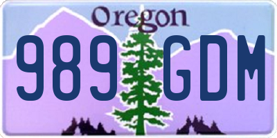 OR license plate 989GDM