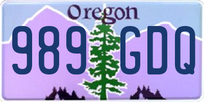 OR license plate 989GDQ