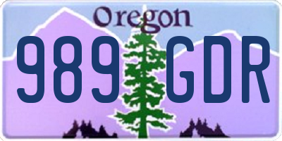 OR license plate 989GDR