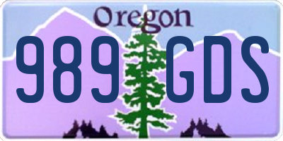 OR license plate 989GDS